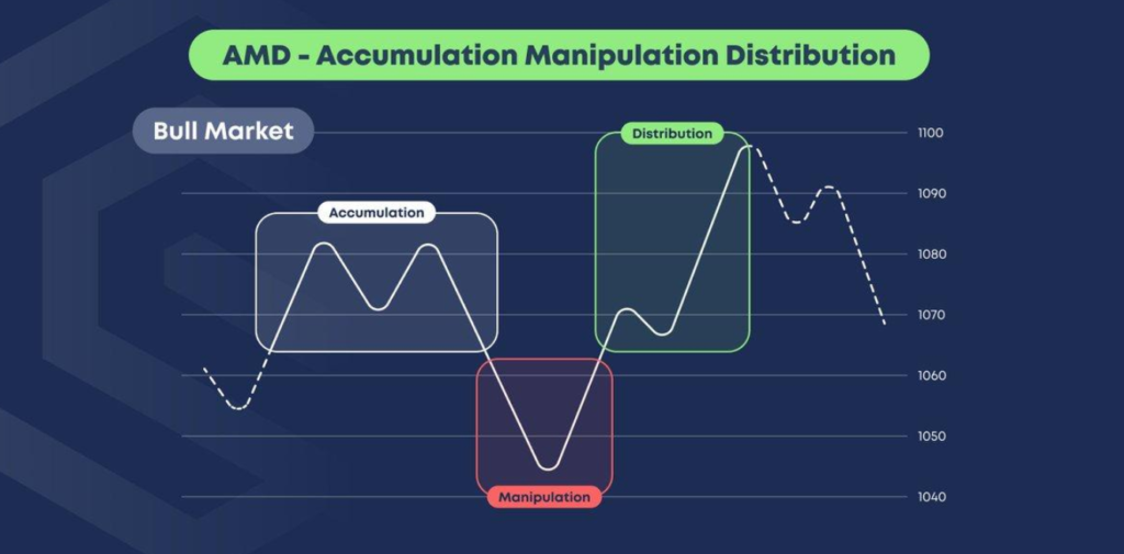 AMD (Accumulation Manipulation Distribution) bull market cycle diagram